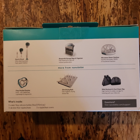 Nanobebe 9 oz silicone bottles- 2 sets of 3 bottles - Picture 2 of 2